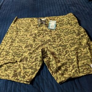 Costa Camouflage Swim Trunks in Olive & Khaki